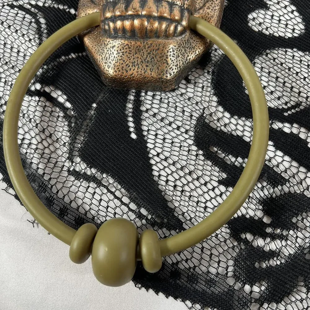 Halloween Skull Door Knocker Decor Red Eyes Skeleton Goth Lights Talking Bronze